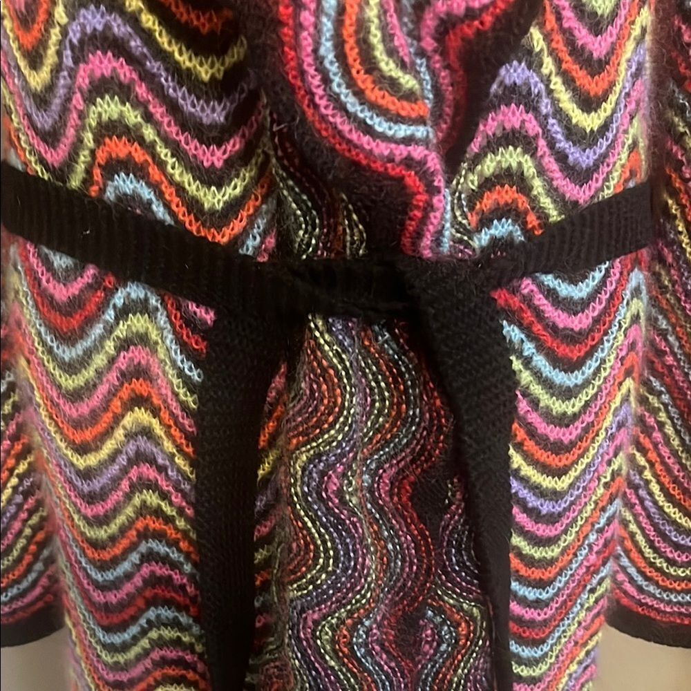 Sonia Bogner Colorful Boho Belt Tie Sweater Cardigan Vibrant Festival Feminine - Picture 3 of 10